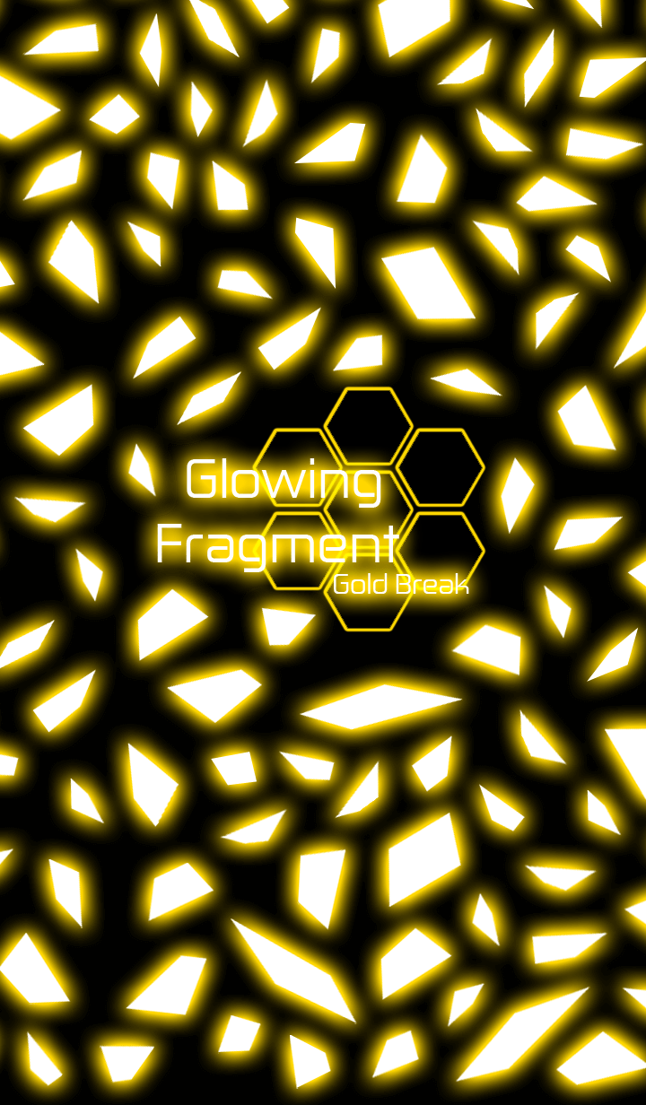 Glowing Fragment Gold Break LINE Theme store screenshot by Yusatsu Nao