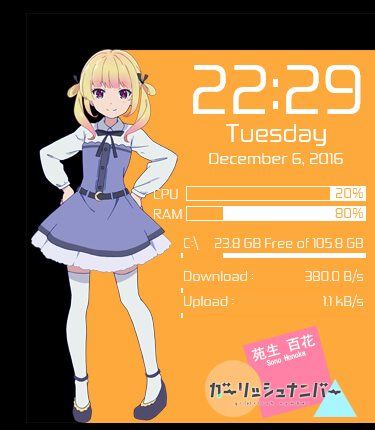 Kono Momoka Anime Rainmeter by Yusatsu Nao