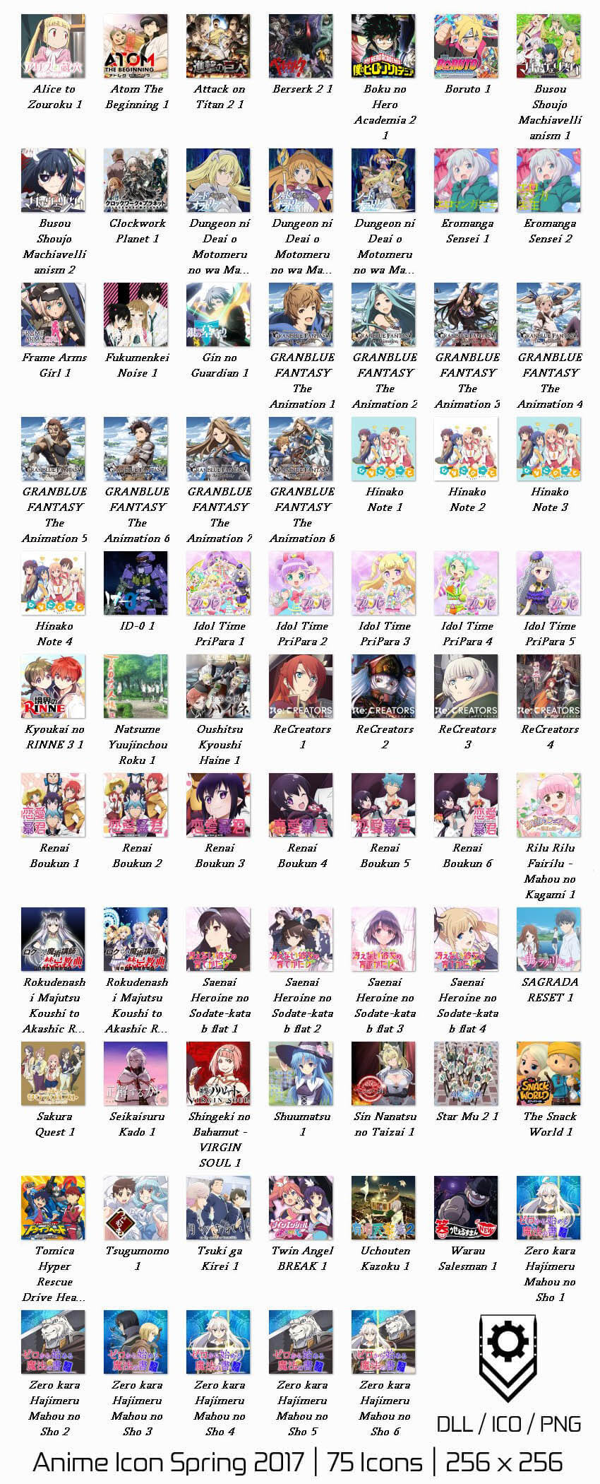 Anime Icon Spring 2017 Folder Icon Database DLL ICO PNG File Screenshot